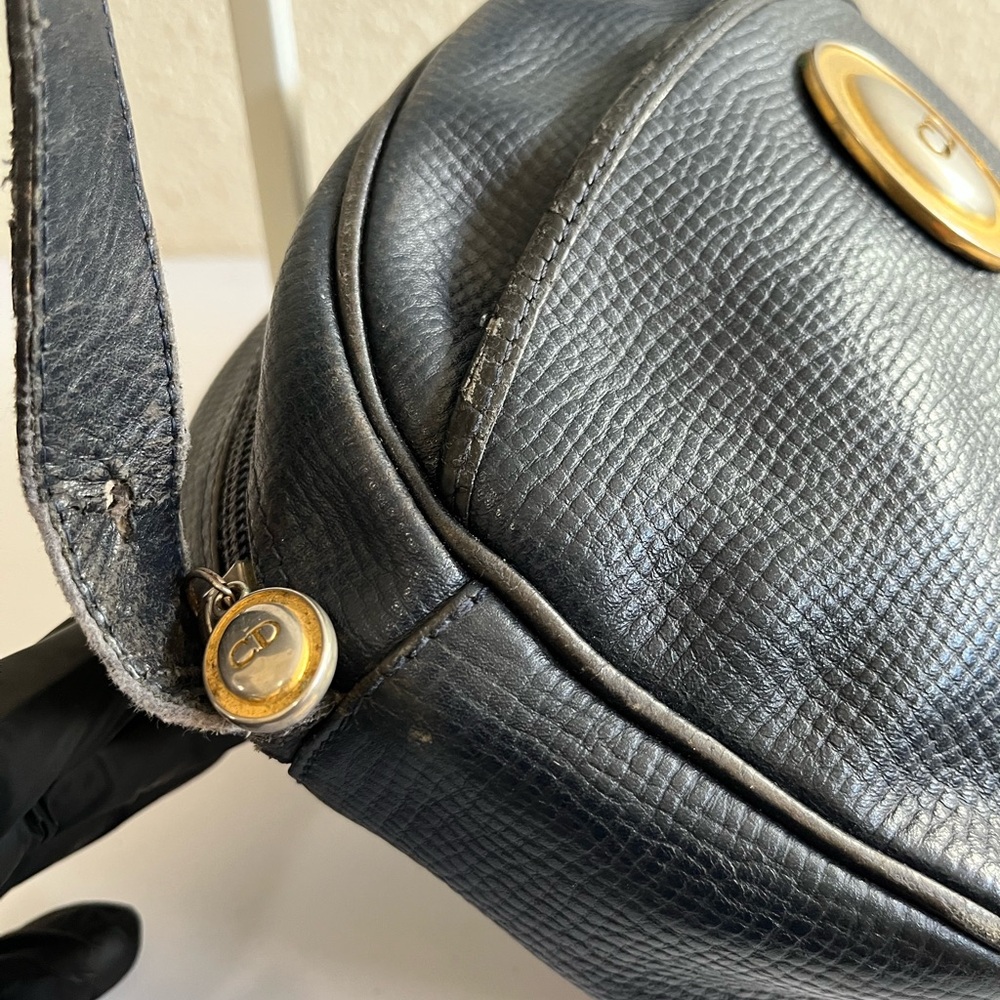 Navy blue Leather Crossbody Bag - Picture 13 of 15